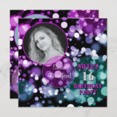 SWEET SIXTEENの誕生日のパーティの招待状 招待状 (正面/裏面)