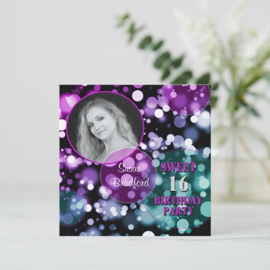SWEET SIXTEENの誕生日のパーティの招待状 招待状 (スタンド正面)