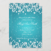 Sweet sixteenの誕生日の冬の輝きのターコイズ 招待状 (正面/裏面)