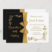 Sweet sixteenの誕生日の招待、第16、Gatsby 招待状 (正面/裏面)