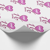 Sweet sixteenの誕生日16のシマウマの名前をカスタムするV03 ラッピングペーパー (角)