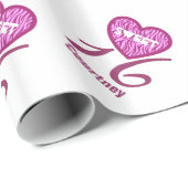 Sweet sixteenの誕生日16のシマウマの名前をカスタムするV03 ラッピングペーパー (ロールコーナー)