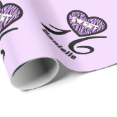 Sweet sixteenの誕生日16のシマウマの名前をカスタムするV04 ラッピングペーパー (ロールコーナー)