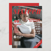 Sweet sixteenの雑誌カバーのテンプレート 招待状 (正面/裏面)