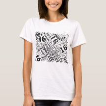 Sweet sixteenのBlack&Whiteの誕生日のTシャツ