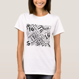 Sweet sixteenのBlack&Whiteの誕生日のTシャツ Tシャツ