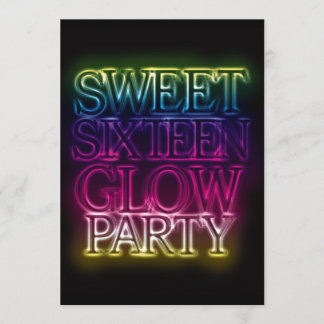 Sweet sixteenのGLOWパーティーの暗い部分 招待状