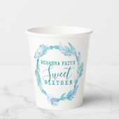 Sweet sixteenアクアフェザービーズ水彩 紙コップ (正面)
