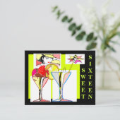 Sweet sixteenアポップ・アートのートの楽しみパーティの招待状 招待状 (スタンド正面)