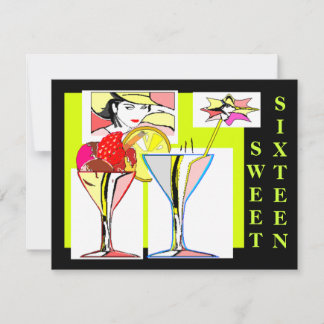 Sweet sixteenアポップ・アートのートの楽しみパーティの招待状 招待状