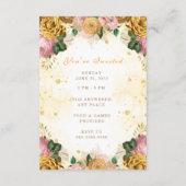 Sweet sixteenイエロー誕生日招待状カード エンクロージャーカード (裏面)