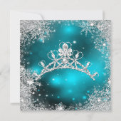 Sweet sixteenウィンターワンダーランドシルバーティール（緑がかった色） 招待状 (裏面)