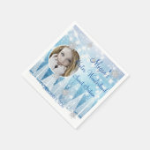 Sweet sixteenウィンターワンダーランドダイヤモンドハート スタンダードカクテルナプキン (角)