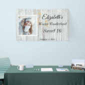 Sweet sixteenウィンターワンダーランド雪片 横断幕 (トレードショー)