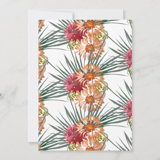 Sweet sixteenウォーターカラーフローラピーチグリーン 招待状 (裏面)