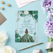 Sweet sixteenエメラルドグリーン&シルバー誕生日 アクリル招待状 (インサイチュ (ウェディング))