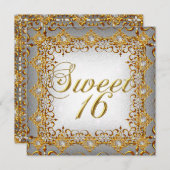 sweet sixteenエレガントスウィート16金ゴールドダイヤモンド 招待状
