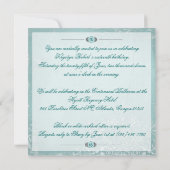 Sweet sixteenエレガントフォト招待状-ティール（緑がかった色） 招待状 (裏面)