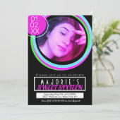 Sweet sixteenオンパーティークラブスタイルグロー 招待状 (スタンド正面)