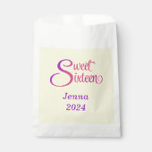 sweet sixteenカスタム名と年の処理バッグ フェイバーバッグ (正面)