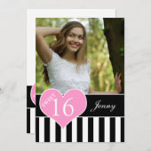 SWEET SIXTEENガーリー写真 招待状 (正面/裏面)