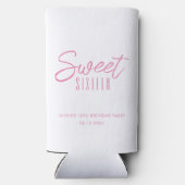 Sweet sixteenガールズピンク16th誕生日パーティー スリム缶クーラー (裏面)