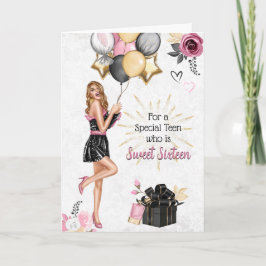 Sweet sixteenガールハッピーバースデーカード シーズンカード