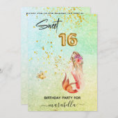 *～SWEET SIXTEENグラデーション16人の人魚誕生会 招待状 (正面/裏面)