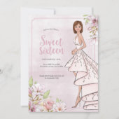 Sweet sixteenグラマーガール誕生日招待状 招待状 (正面)