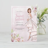 Sweet sixteenグラマーガール誕生日招待状 招待状 (スタンド正面)