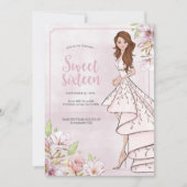 Sweet sixteenグラモールガール誕生日招待状 招待状 (正面)