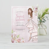 Sweet sixteenグラモールガール誕生日招待状 招待状 (スタンド正面)