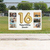 Sweet sixteenコラージュ誕生日パーティー 横断幕 (インサイチュ)