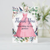 Sweet sixteenサンキューカード – ピンクドフォーマルレス サンキューカード (スタンド正面)