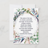 Sweet sixteenサンキューカード – ピンクドフォーマルレス サンキューカード (裏面)