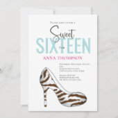 Sweet sixteenシックシューズバースデーパーティー 招待状 (正面)