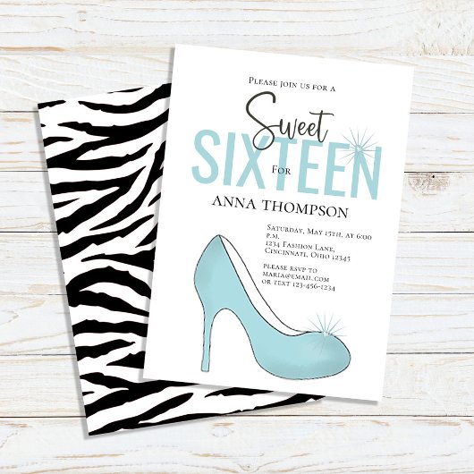 Sweet sixteenシックバースデーパーティガーリー 招待状