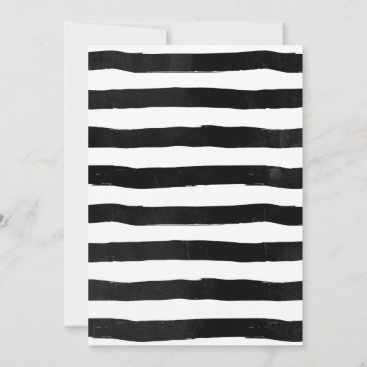 Sweet sixteenシャルボード白黒ストライプ写真 招待状 (裏面)