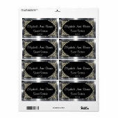 Sweet sixteenシルバーとブラック、カスタム、水 ラベル (フルシート)