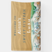 Sweet sixteenシーシェルススターフィッシュパールルアウ（ハワイ式宴会） 横断幕 (縦)