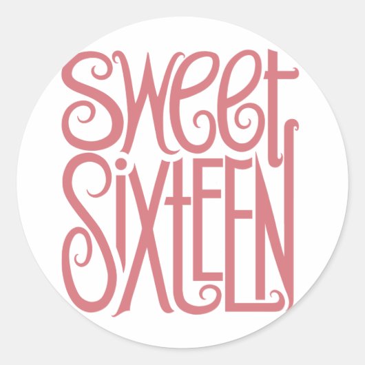 Sweet sixteenシール ラウンドシール (正面)