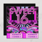 Sweet sixteenスイート16パーティーチケット入場料 招待状 (正面/裏面)