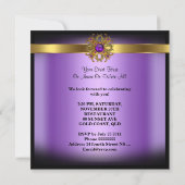 Sweet sixteenスウィート16ダマスクパープル金ゴールドブラック 招待状 (裏面)