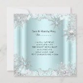 Sweet sixteenスウィート16ティール（緑がかった色）スノーフレークシルバー2 招待状 (裏面)