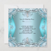 Sweet sixteenスウィート16ティール(緑がかった色)ブルーシルバーティアラ 招待状 (裏面)