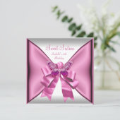 Sweet sixteenスウィート16バースデーパーティーピかわいらしンク 招待状 (スタンド正面)