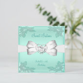 Sweet sixteenスウィート16バースデーパーティーミントグリーン 招待状 (スタンド正面)