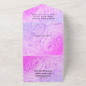 Sweet sixteenスパークリーガーリーグリッターかわいらしピンクアル オールインワン招待状 (外側)