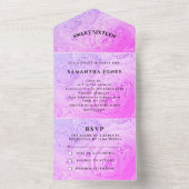 Sweet sixteenスパークリーガーリーグリッターかわいらしピンクアル オールインワン招待状 (内側)