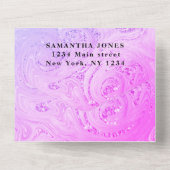 Sweet sixteenスパークリーガーリーグリッターかわいらしピンクアル オールインワン招待状 (裏面)